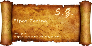 Sipos Zenina névjegykártya