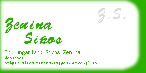 zenina sipos business card